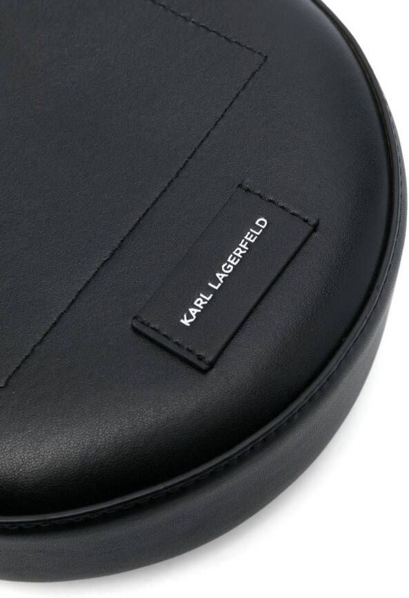 Karl Lagerfeld K Circle crossbodytas met geperforeerd logo Zwart