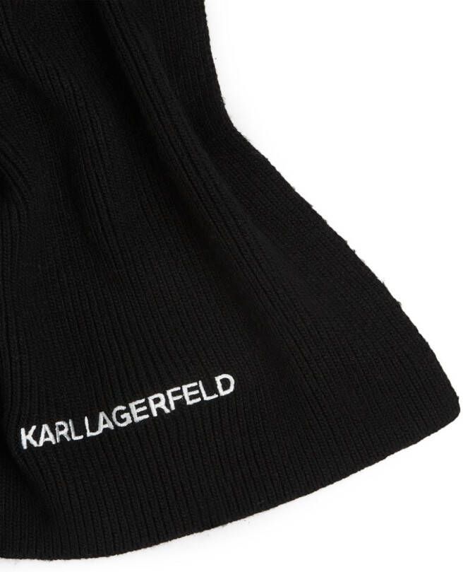Karl Lagerfeld Ribgebreide sjaal Zwart