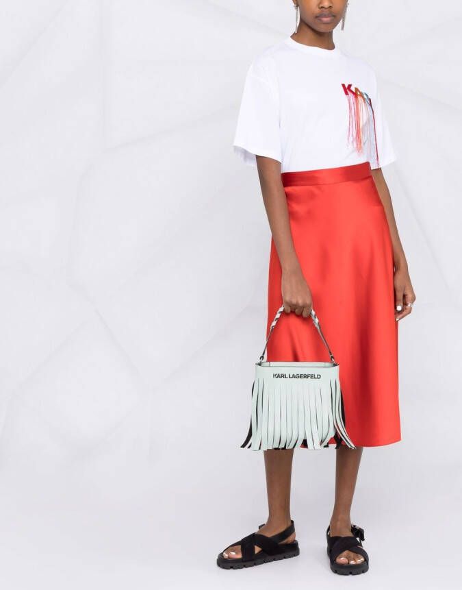 Karl Lagerfeld K Fringe hobo kleine tas Groen