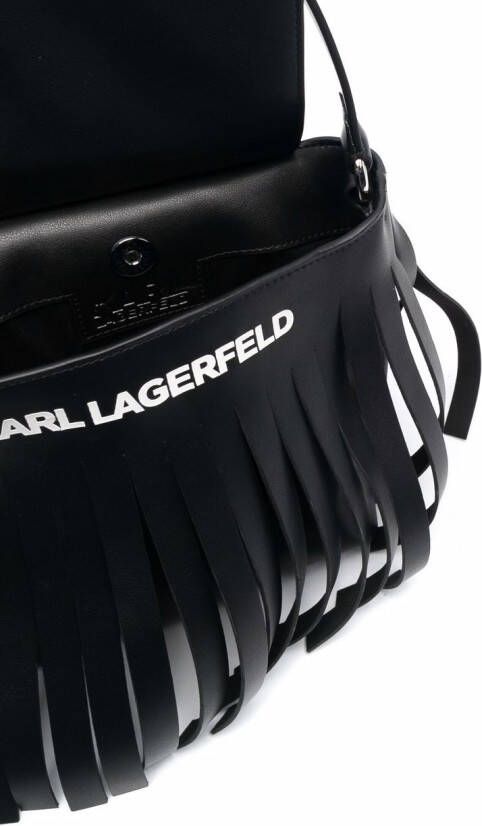 Karl Lagerfeld K Fringe hobo mini-tas Zwart