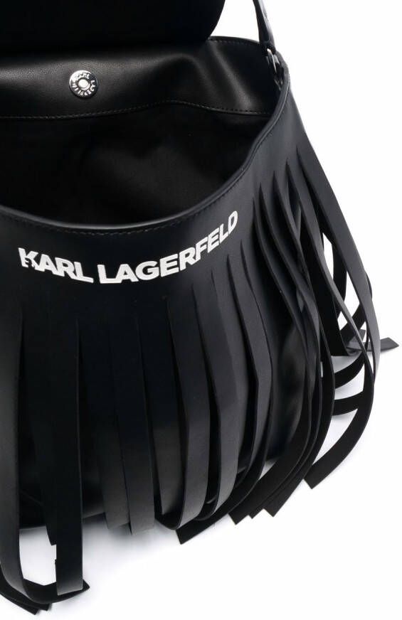 Karl Lagerfeld K Fringe hobo tas Zwart