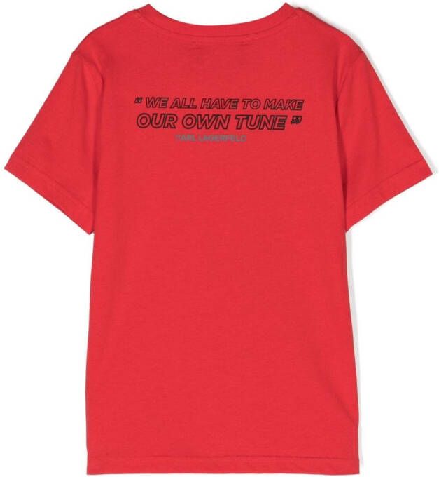 Karl Lagerfeld Kids T-shirt met grafische print Rood