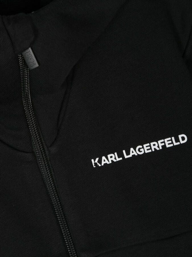 Karl Lagerfeld Kids Hoodie met logoprint Zwart
