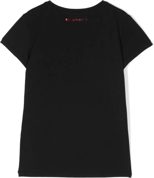 Karl Lagerfeld Kids Katoenen T-shirt Zwart