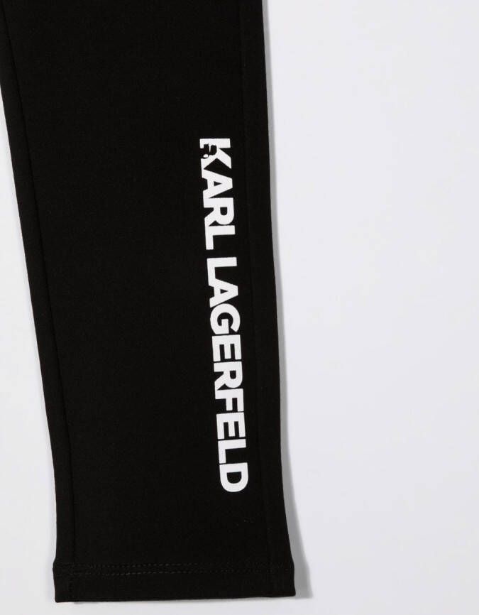 Karl Lagerfeld Kids Legging met logoprint Zwart