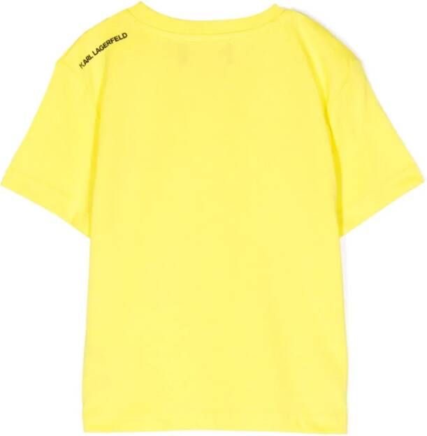 Karl Lagerfeld Kids T-shirt met logopatch Geel
