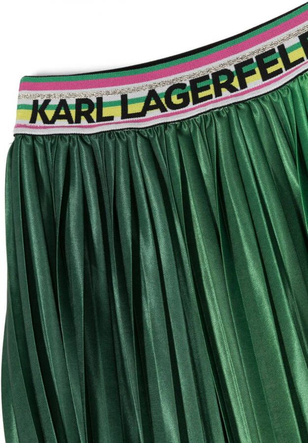 Karl Lagerfeld Kids Plooirok met logoband Groen
