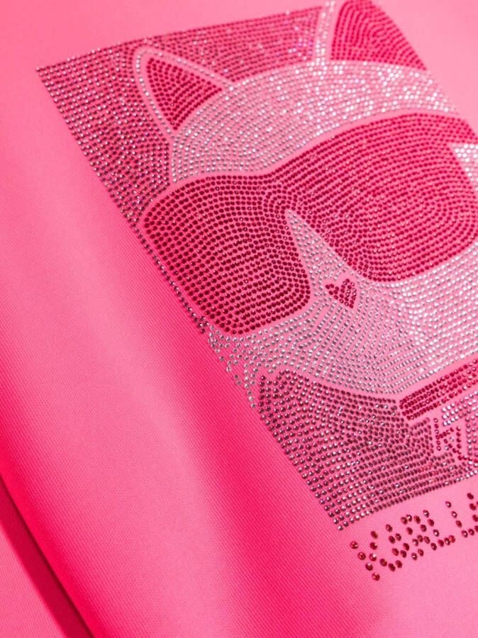 Karl Lagerfeld Kids Sweater met Choupette logo Roze