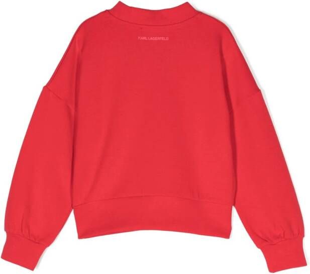 Karl Lagerfeld Kids Sweater met logoprint Rood