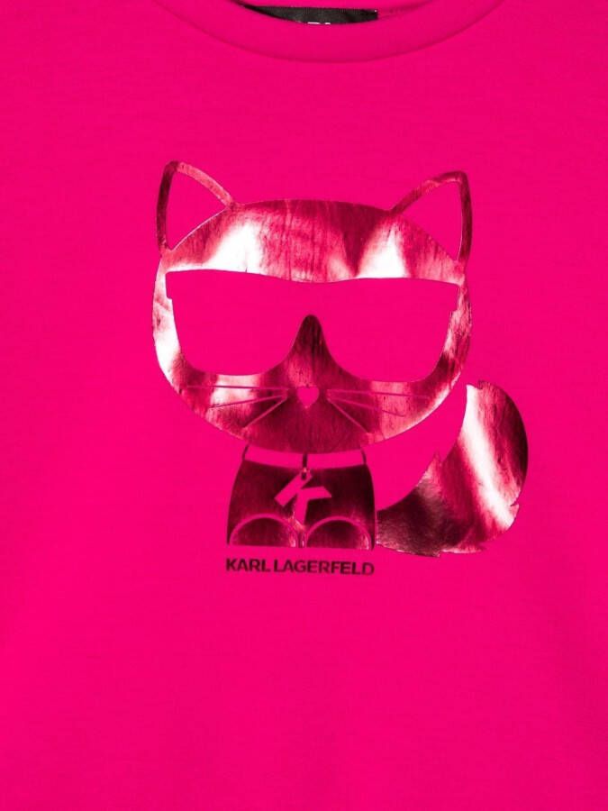 Karl Lagerfeld Kids Sweater met logoprint Roze