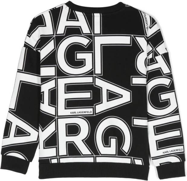 Karl Lagerfeld Kids Sweater met logoprint Zwart