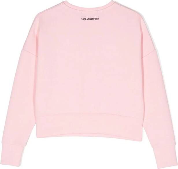 Karl Lagerfeld Kids Sweater met print Roze