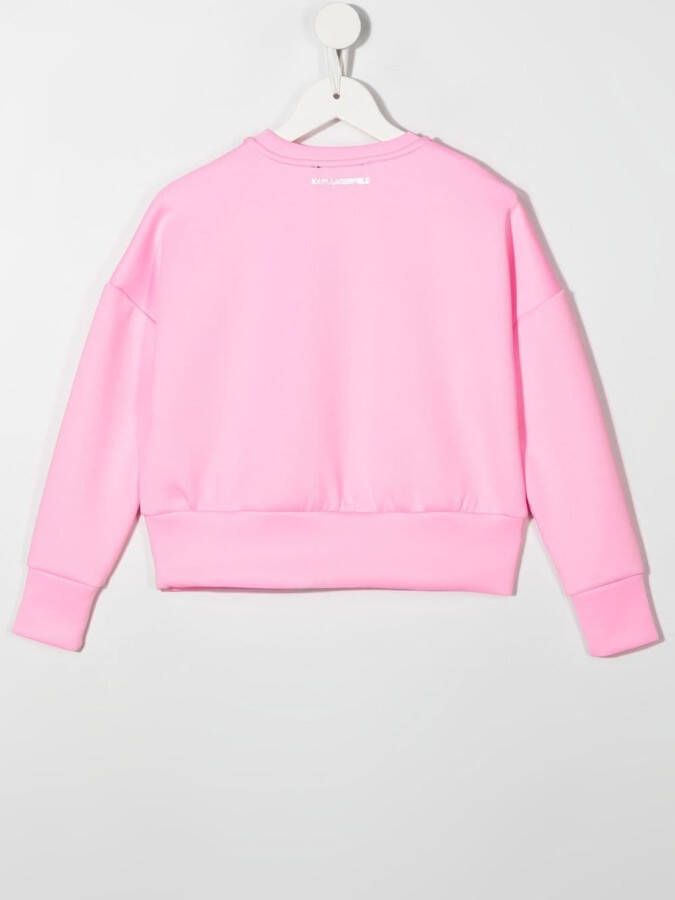 Karl Lagerfeld Kids Sweater met print Roze