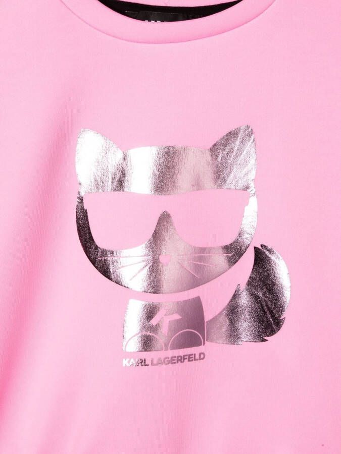 Karl Lagerfeld Kids Sweater met print Roze