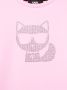 Karl Lagerfeld Kids Sweaterjurk verfraaid met logo Roze - Thumbnail 3