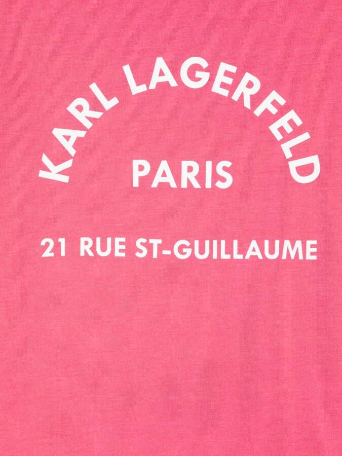 Karl Lagerfeld Kids T-shirt met logoprint Roze
