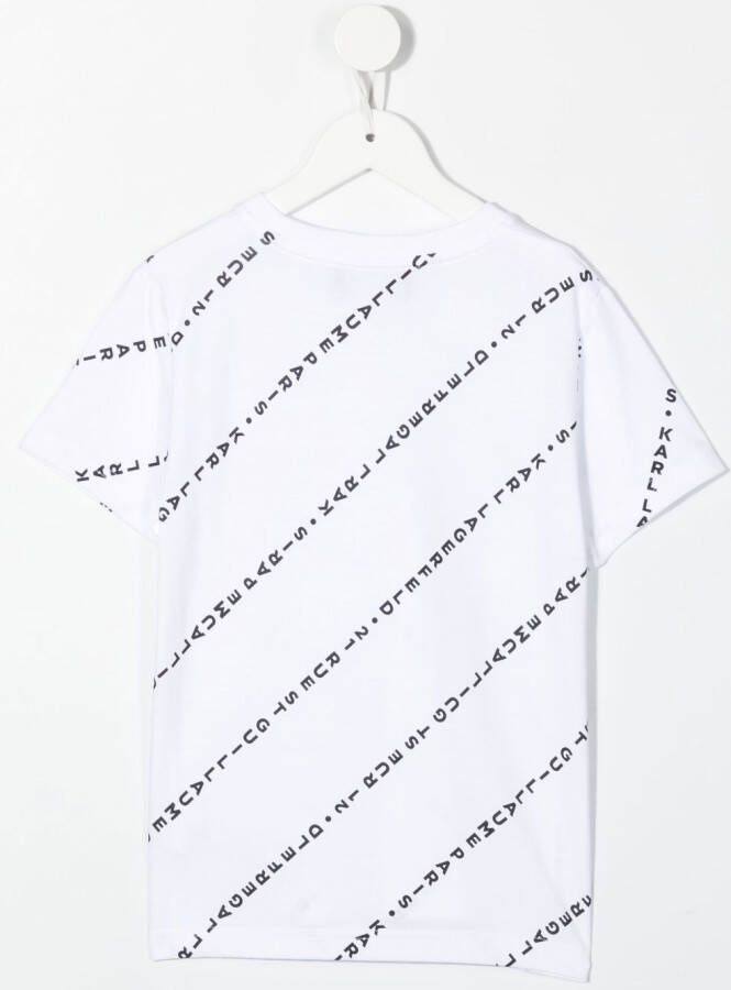 Karl Lagerfeld Kids T-shirt met logoprint Wit