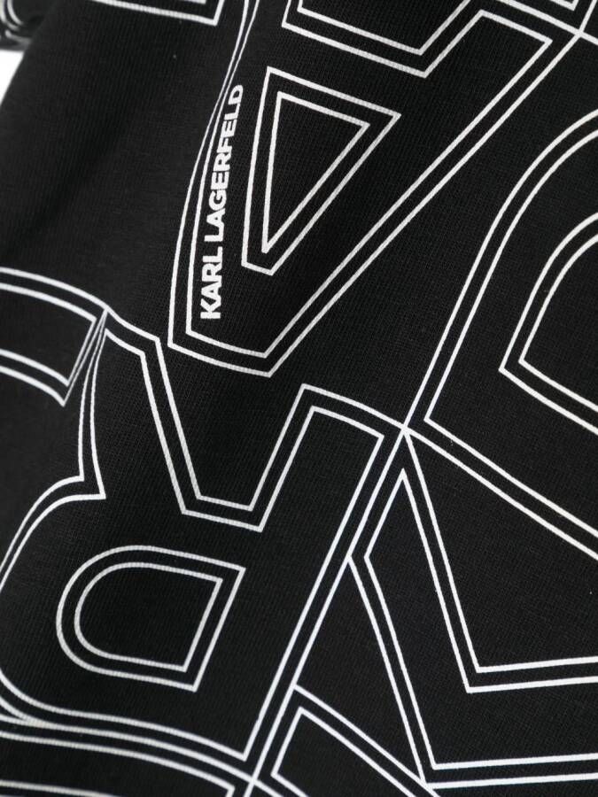 Karl Lagerfeld Kids T-shirt met logoprint Zwart