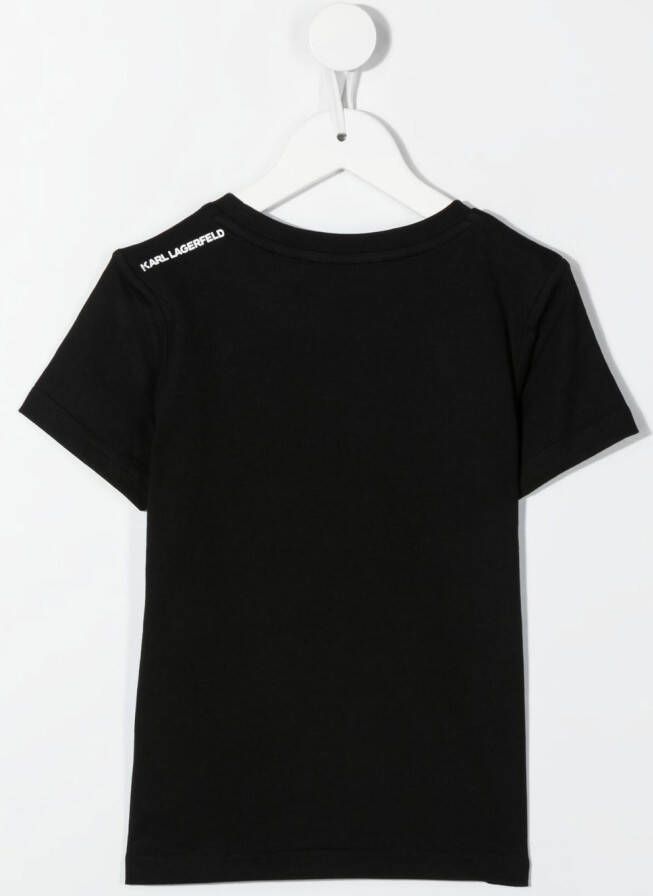 Karl Lagerfeld Kids T-shirt met patroon Zwart