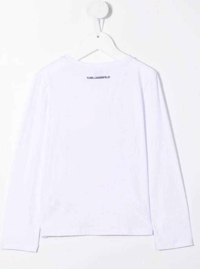 Karl Lagerfeld Kids T-shirt met studs Wit