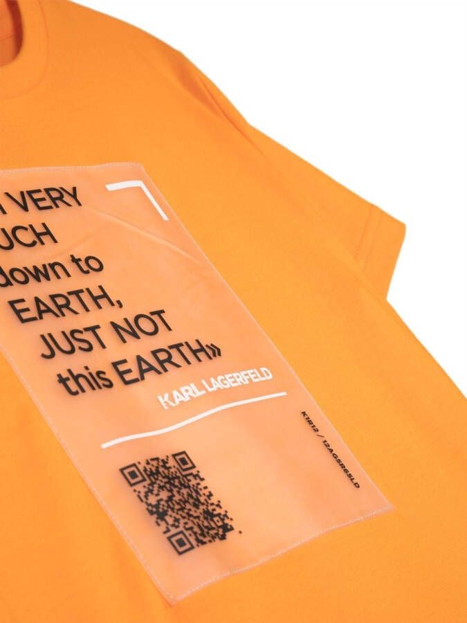 Karl Lagerfeld Kids T-shirt met tekst Oranje
