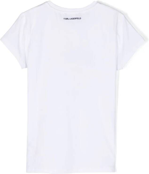 Karl Lagerfeld Kids T-shirt van katoenmix Wit