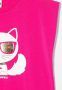 Karl Lagerfeld Kids T-shirtjurk met Choupette print Roze - Thumbnail 4