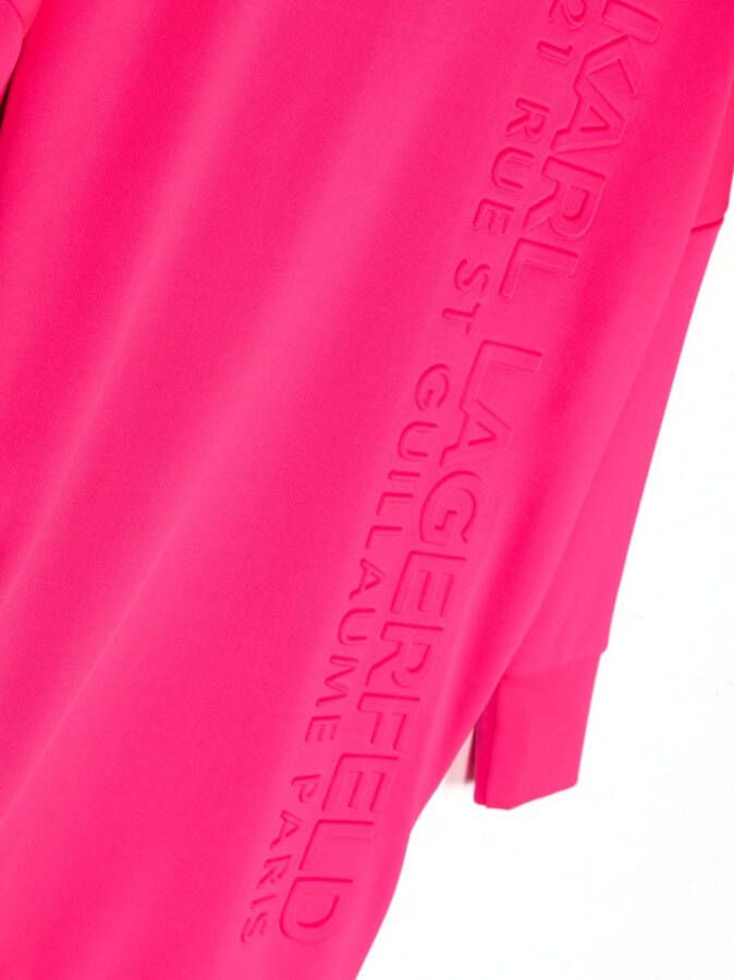 Karl Lagerfeld Kids T-shirtjurk met logo-reliëf Roze