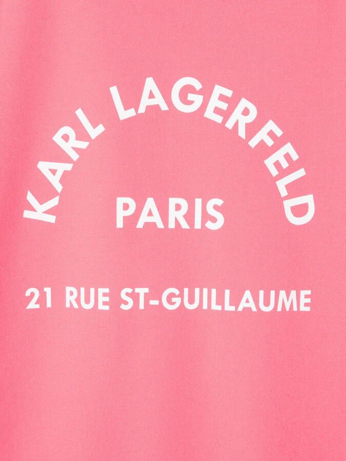 Karl Lagerfeld Kids T-shirtjurk met logoprint Roze