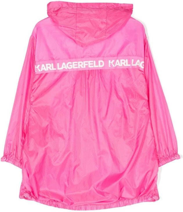 Karl Lagerfeld Kids Windjack met logoprint Roze