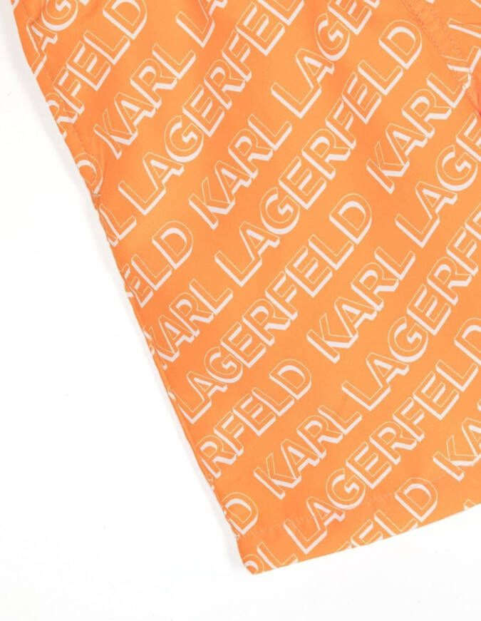 Karl Lagerfeld Kids Zwembroek met logoprint Oranje