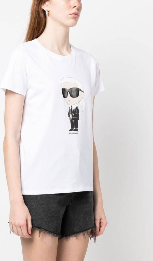 Karl Lagerfeld Ikonik T-shirt van biologisch katoen Wit