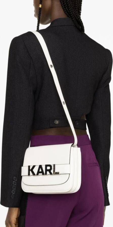 Karl Lagerfeld K Letters leren schoudertas Wit