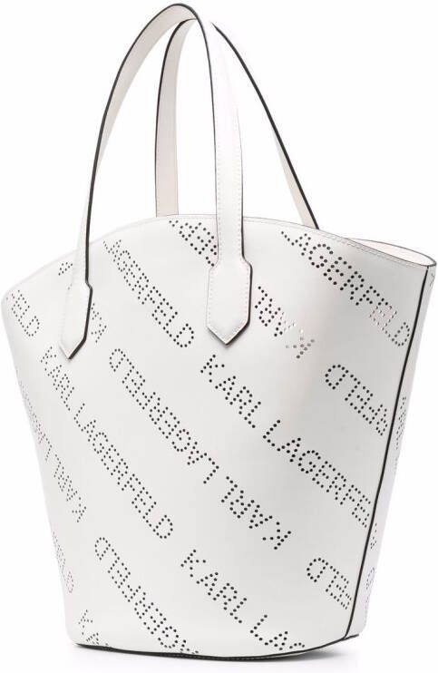 Karl Lagerfeld k Punched shopper met logo Wit