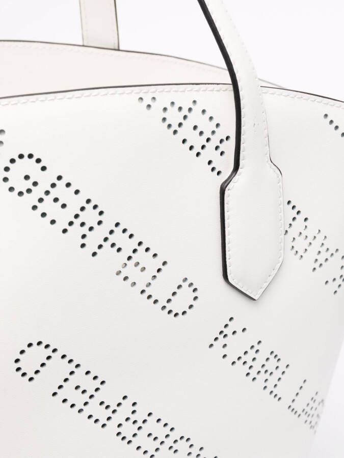 Karl Lagerfeld k Punched shopper met logo Wit
