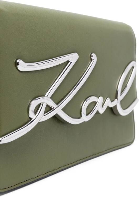 Karl Lagerfeld K Signature leren schoudertas Groen