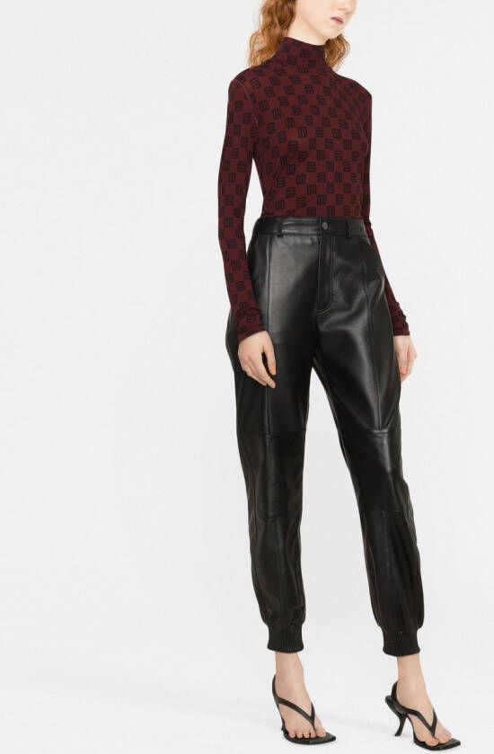 Karl Lagerfeld Leren broek Zwart
