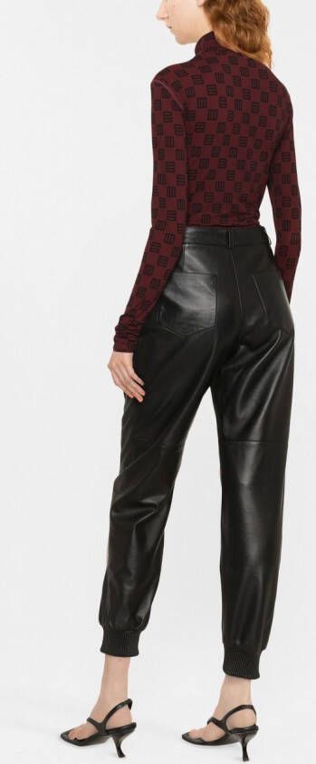 Karl Lagerfeld Leren broek Zwart