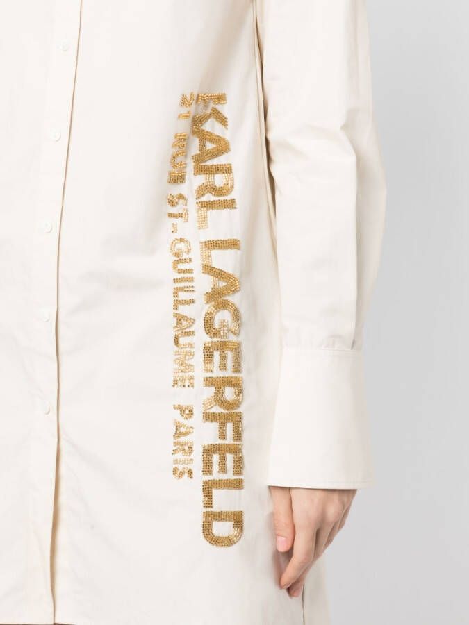 Karl Lagerfeld Blousejurk verfraaid met logo Wit