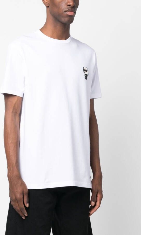 Karl Lagerfeld T-shirt met logopatch Wit