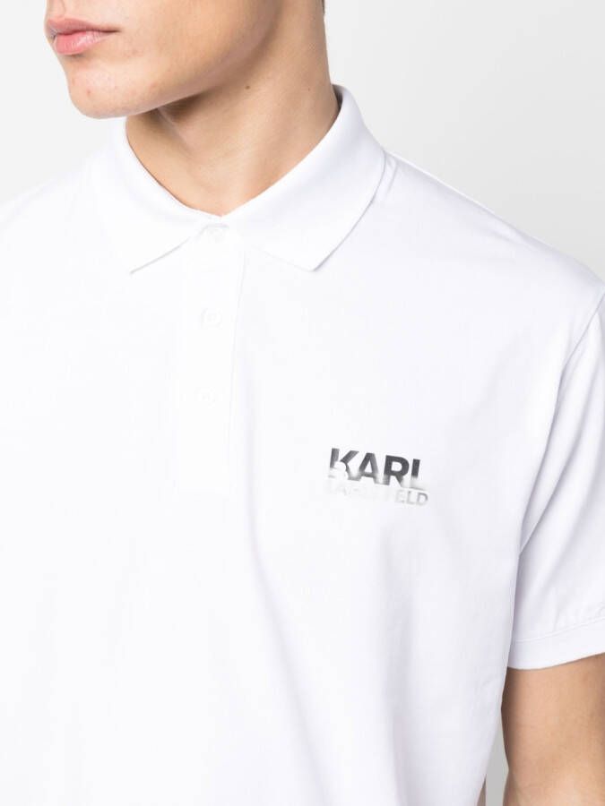 Karl Lagerfeld Poloshirt met logoprint Wit
