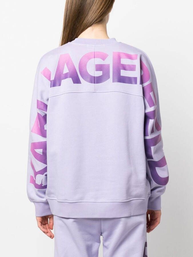 Karl Lagerfeld Sweater met logoprint Paars