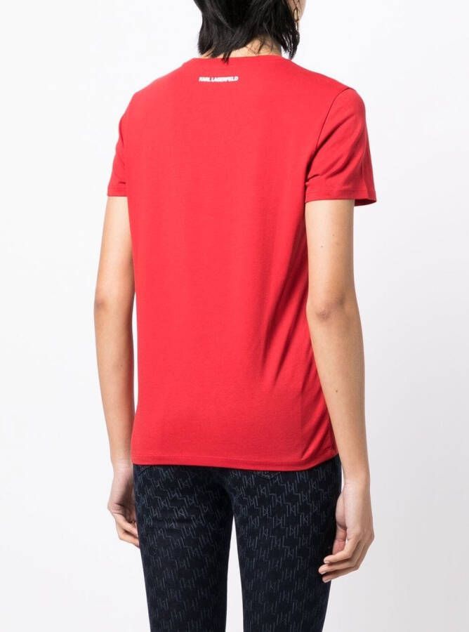 Karl Lagerfeld T-shirt met logoprint Rood