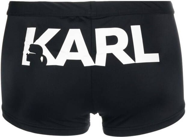 Karl Lagerfeld Zwembroek met logoprint Zwart