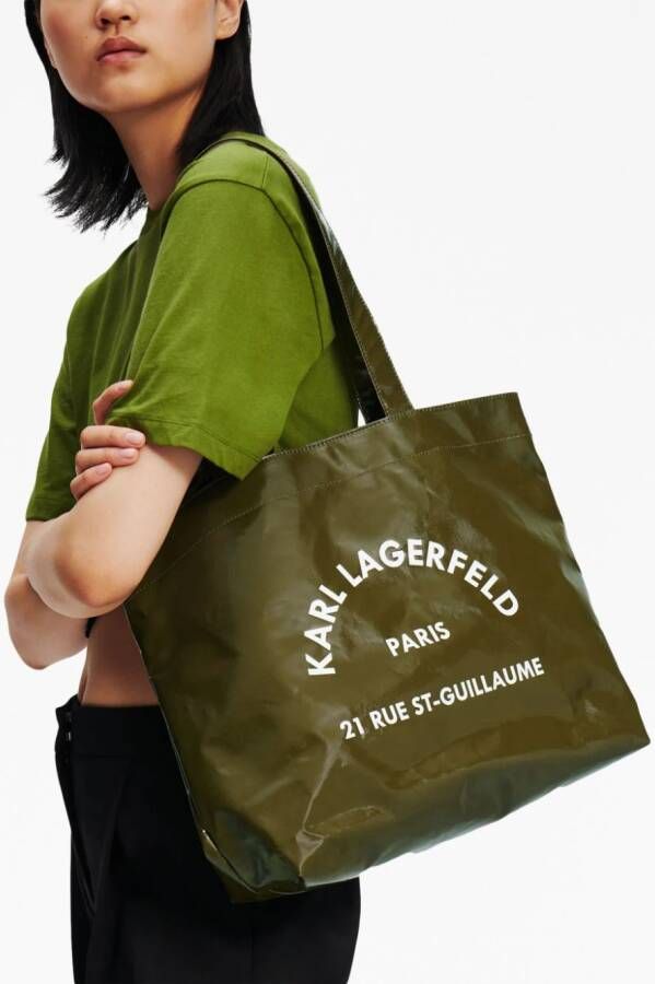 Karl Lagerfeld Shopper met logoprint Groen