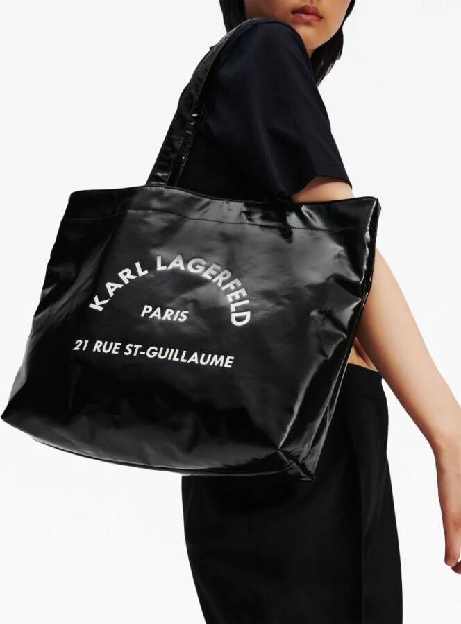 Karl Lagerfeld Shopper met logoprint Zwart