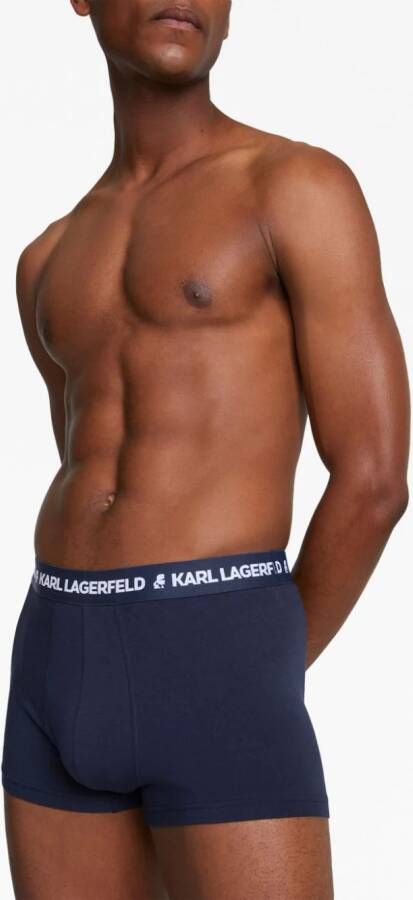 Karl Lagerfeld Drie boxershorts met logoband Blauw