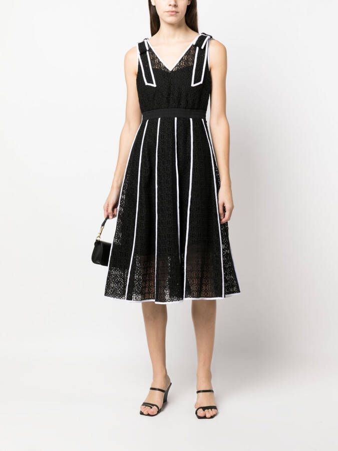 Karl Lagerfeld Midi-jurk met geborduurd kant Zwart