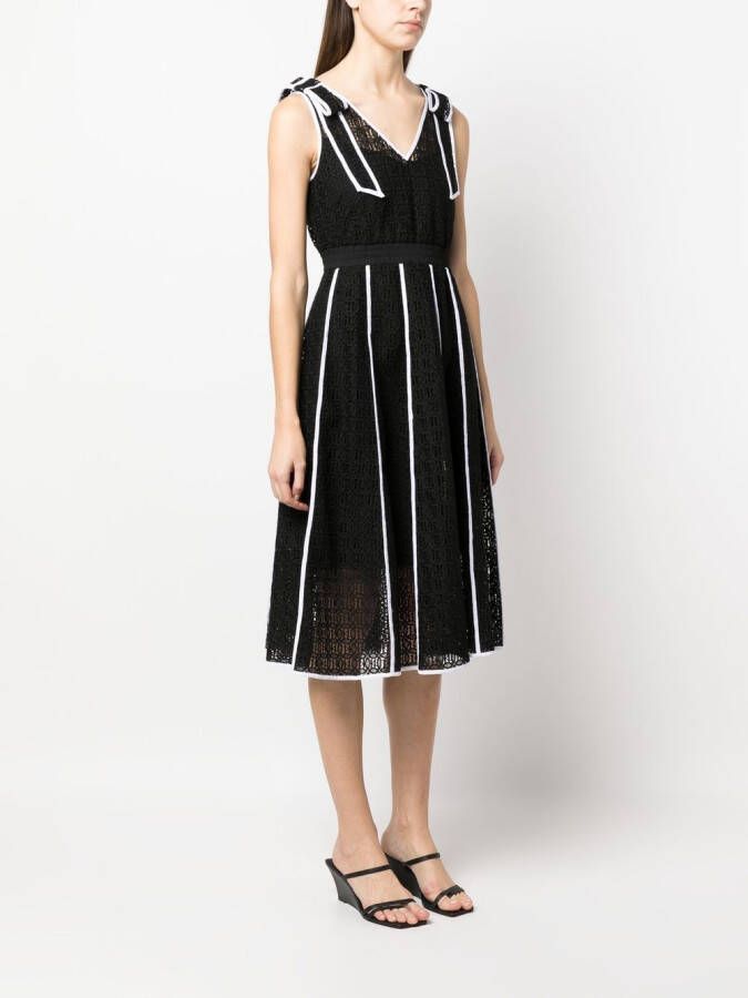 Karl Lagerfeld Midi-jurk met geborduurd kant Zwart