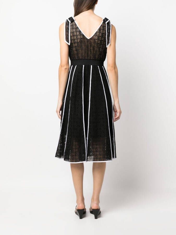 Karl Lagerfeld Midi-jurk met geborduurd kant Zwart